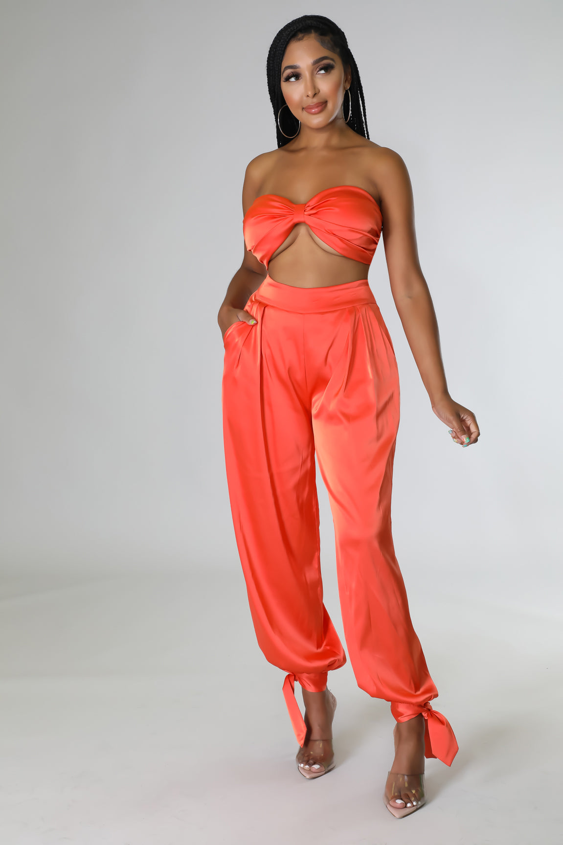 3 pcs Kari Satin Pant Set ( accessories not included)
