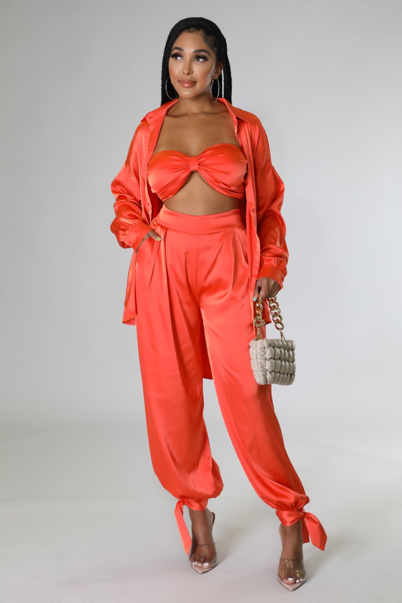 3 pcs Kari Satin Pant Set ( accessories not included)