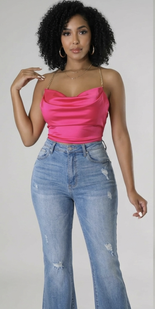 Sienna Criss-Cross satin top